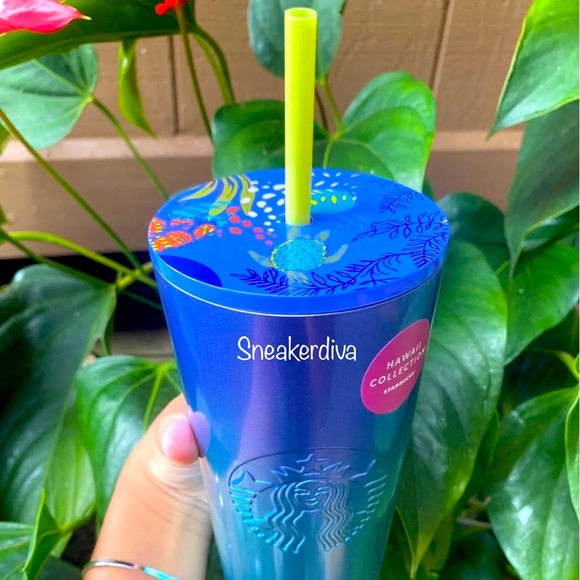 🌴 Starbucks Hawaii🌺🌊☀️tropical stainless💙💚tumbler cup set🌈 - Picture 4 of 4